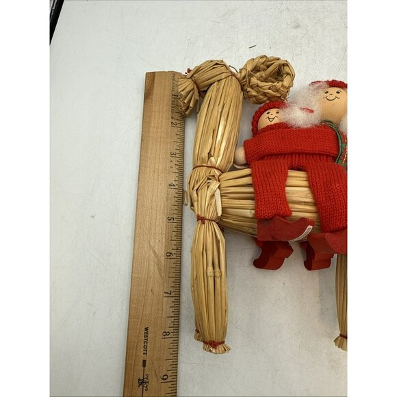 Straw Swedish Goat Julbock Yule Sweden Julgoat With Children Christmas Holiday - Picture 6 of 7